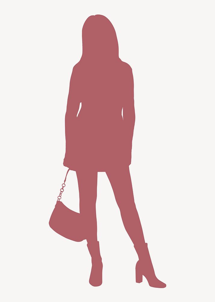 Sexy woman, red silhouette clipart