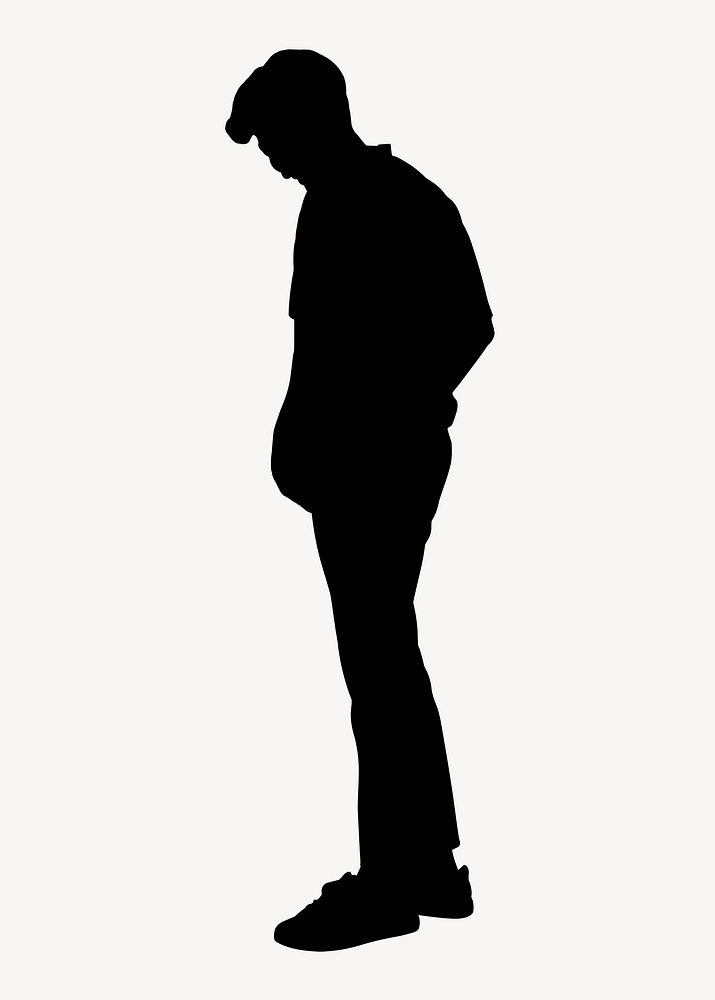 Man Standing Silhouette, Body Gesture 