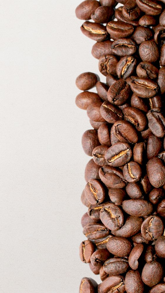Coffee beans phone wallpaper, food & drink background