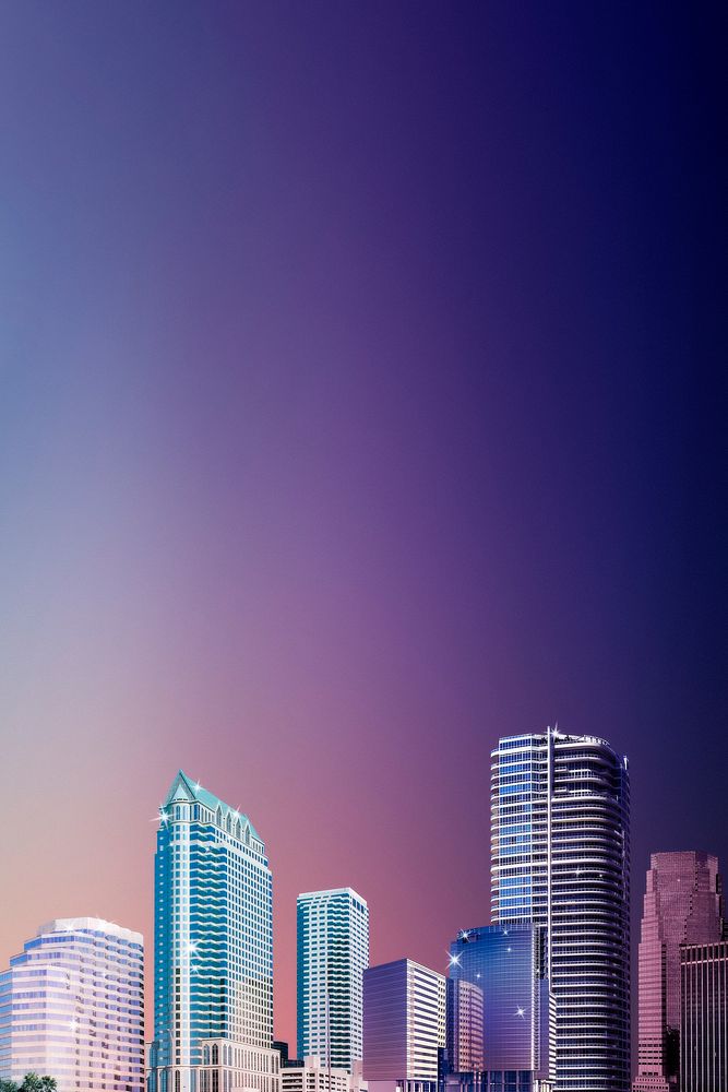 Aesthetic office buildings background, skyline & skyscrapers