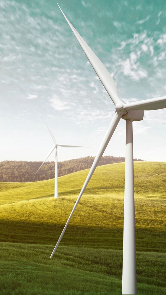 Wind farm iPhone wallpaper, renewable energy