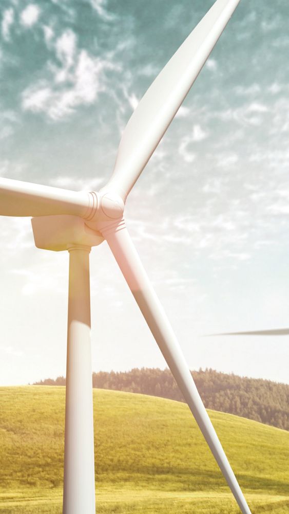 Wind farm mobile wallpaper, renewable energy