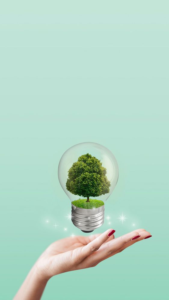 Sustainable mobile wallpaper, green environment background