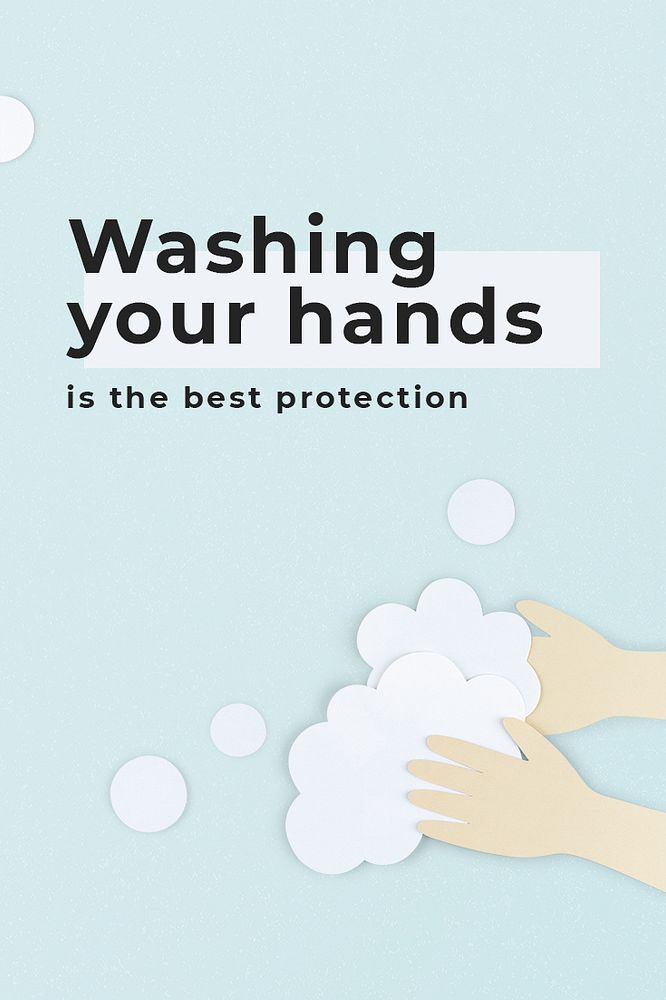 Washing your hands is the best protection social banner template mockup