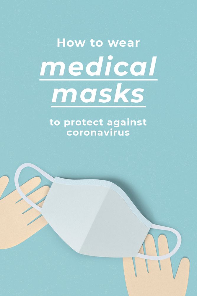 How to wear medical masks to protect against coronavirus social banner template mockup