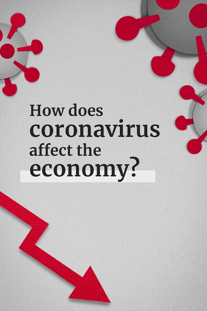 How does coronavirus affect the economy? social banner template mockup