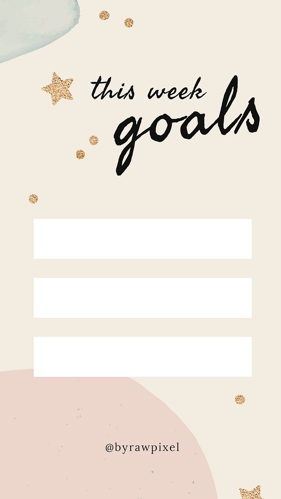 This week goals social media story template