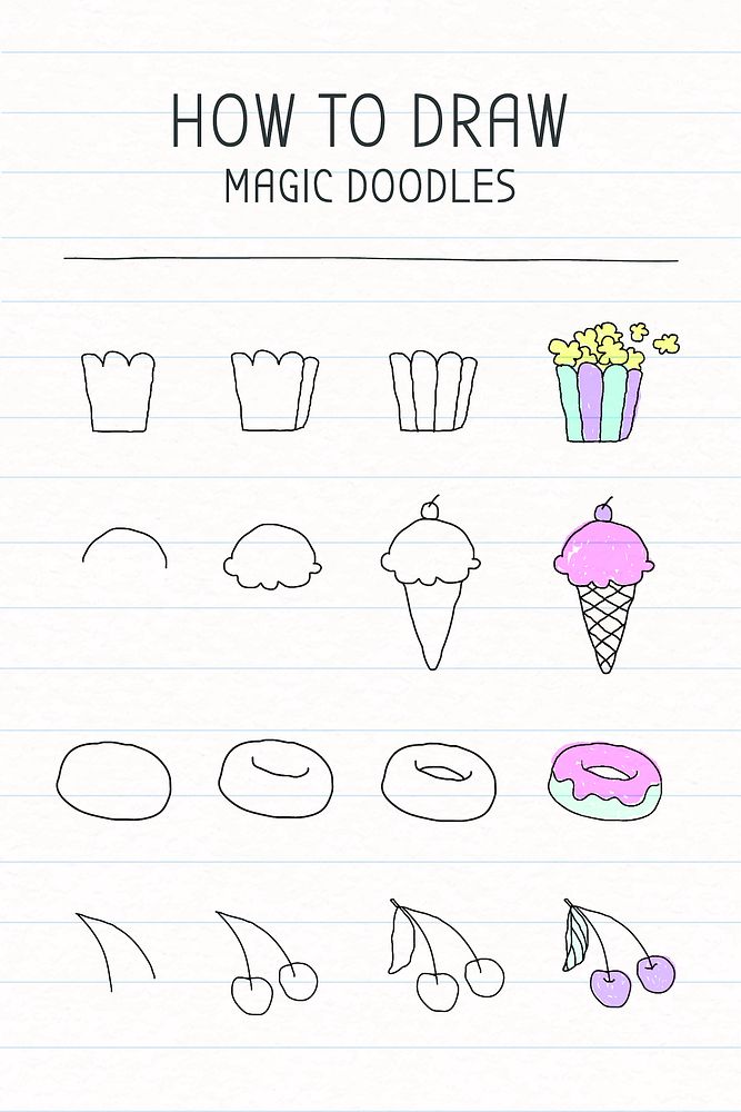 How to draw magic doodles tutorial  vector