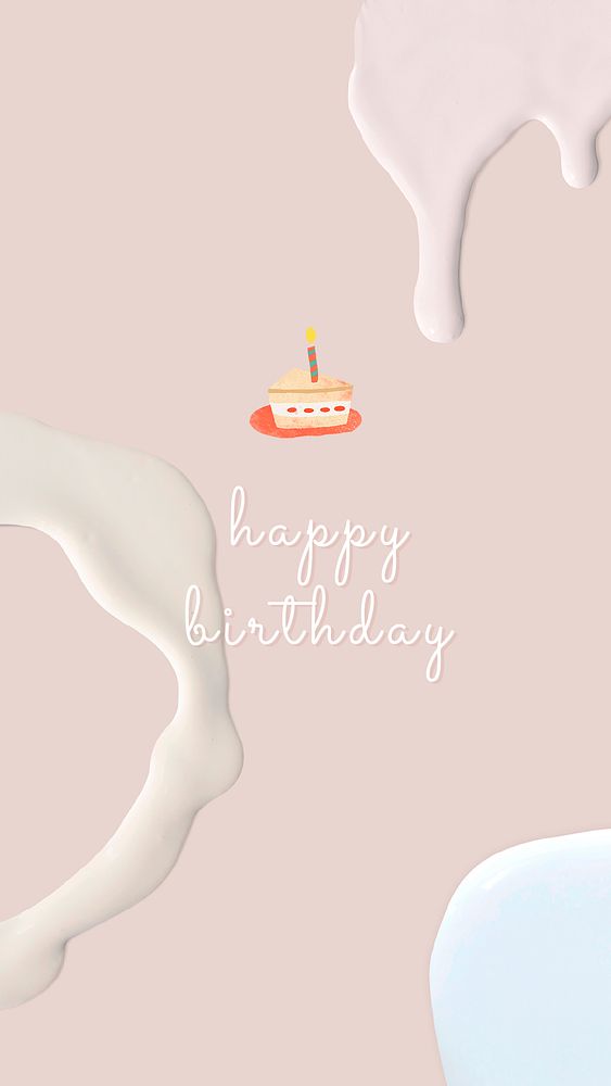 Nude pink happy birthday psd memphis social banner template