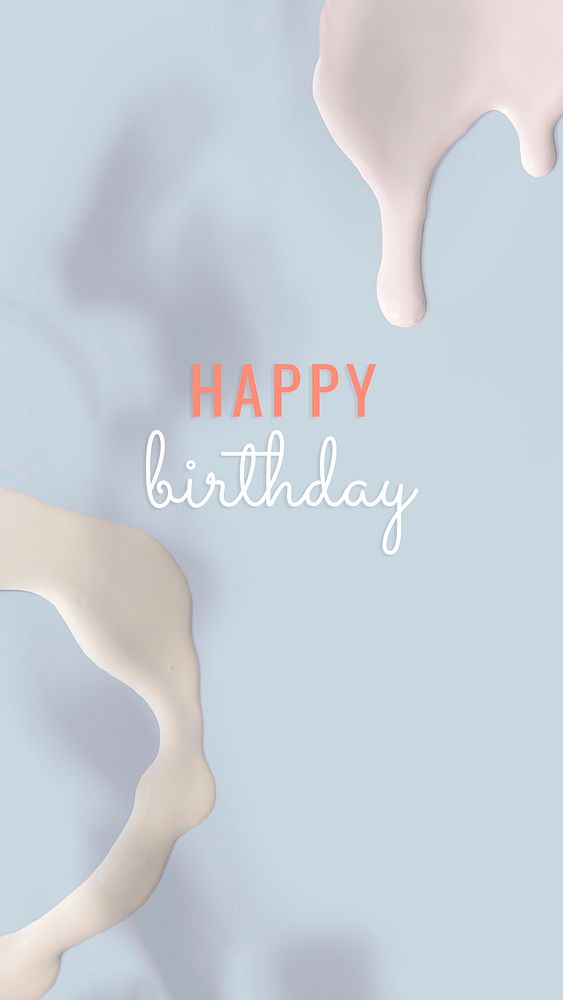 Happy birthday psd pastel modern abstract banner template