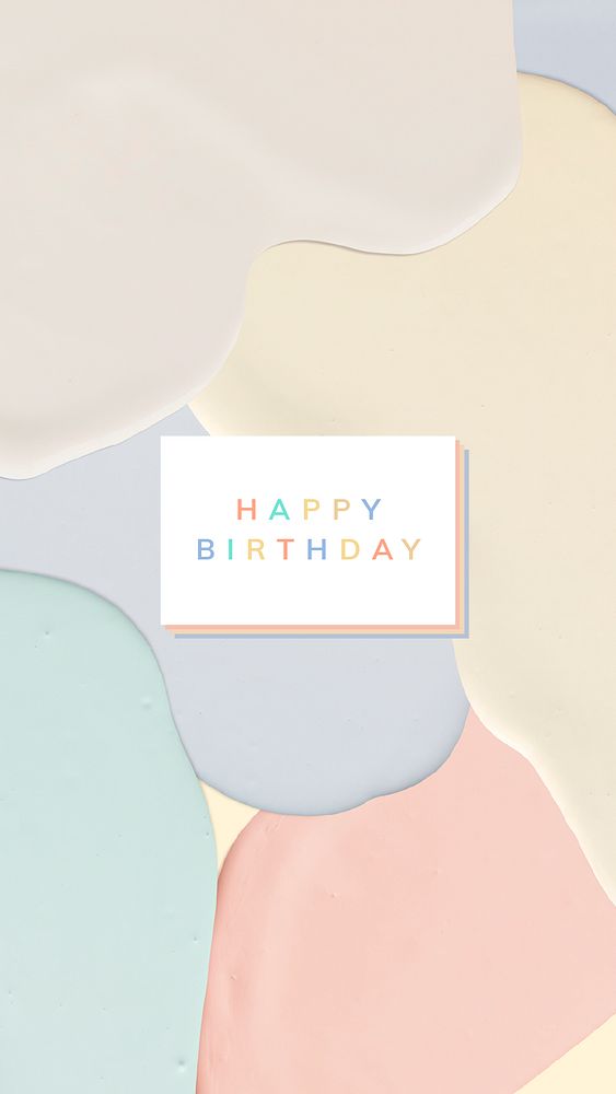 Happy birthday psd colorful pastel memphis banner template