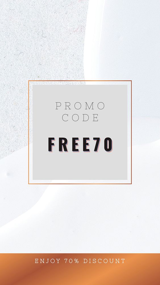 Psd promo code 70% discount blue banner template
