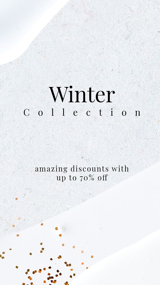 Winter collection 70% off psd blue textured banner template