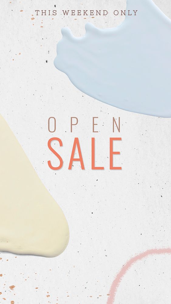 Open sale pastel template psd