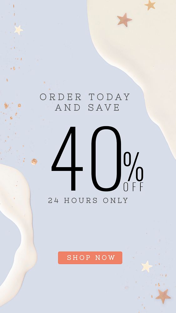 Order today and save 40% off psd template