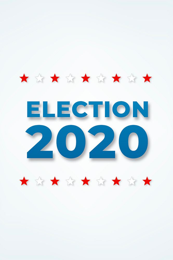 Election 2020 bold typography psd word