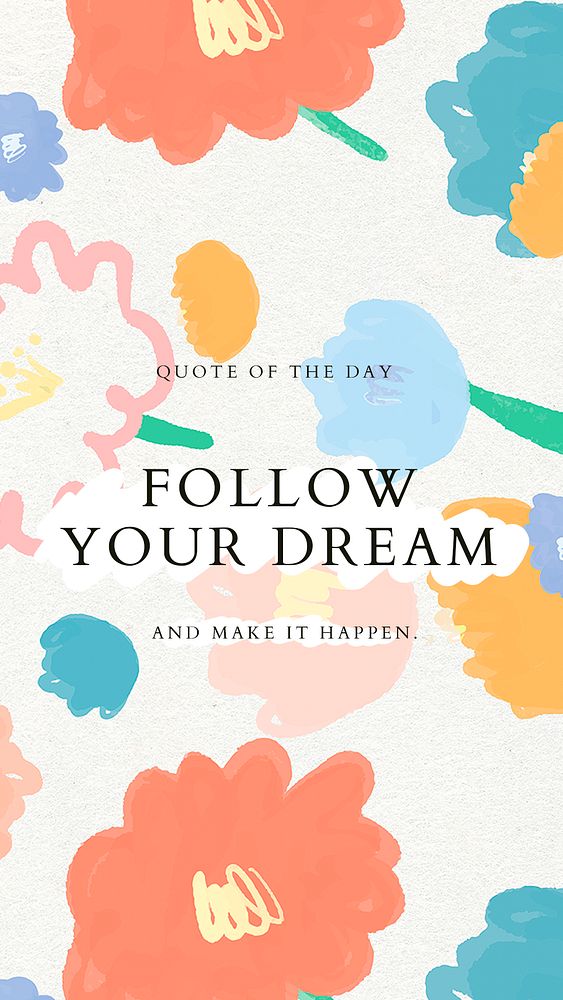 Follow your dream quote psd | Premium PSD Template - rawpixel