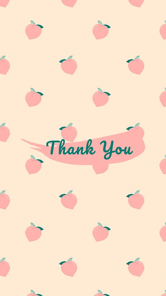 Thank you psd quote on peach pattern background social media post