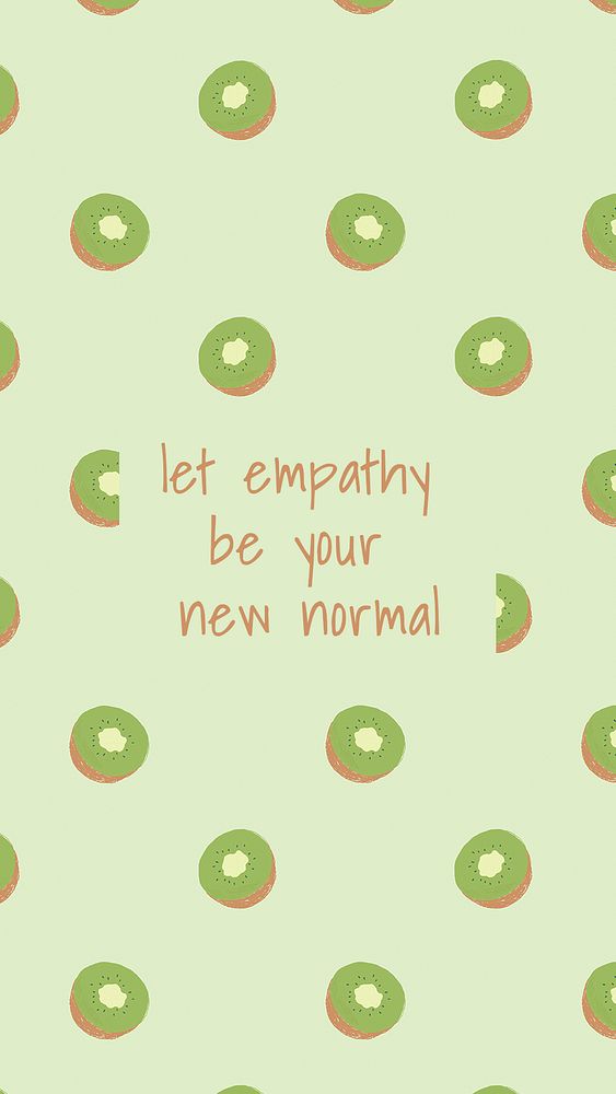Psd quote on kiwi pattern background social media post let empathy be your new normal