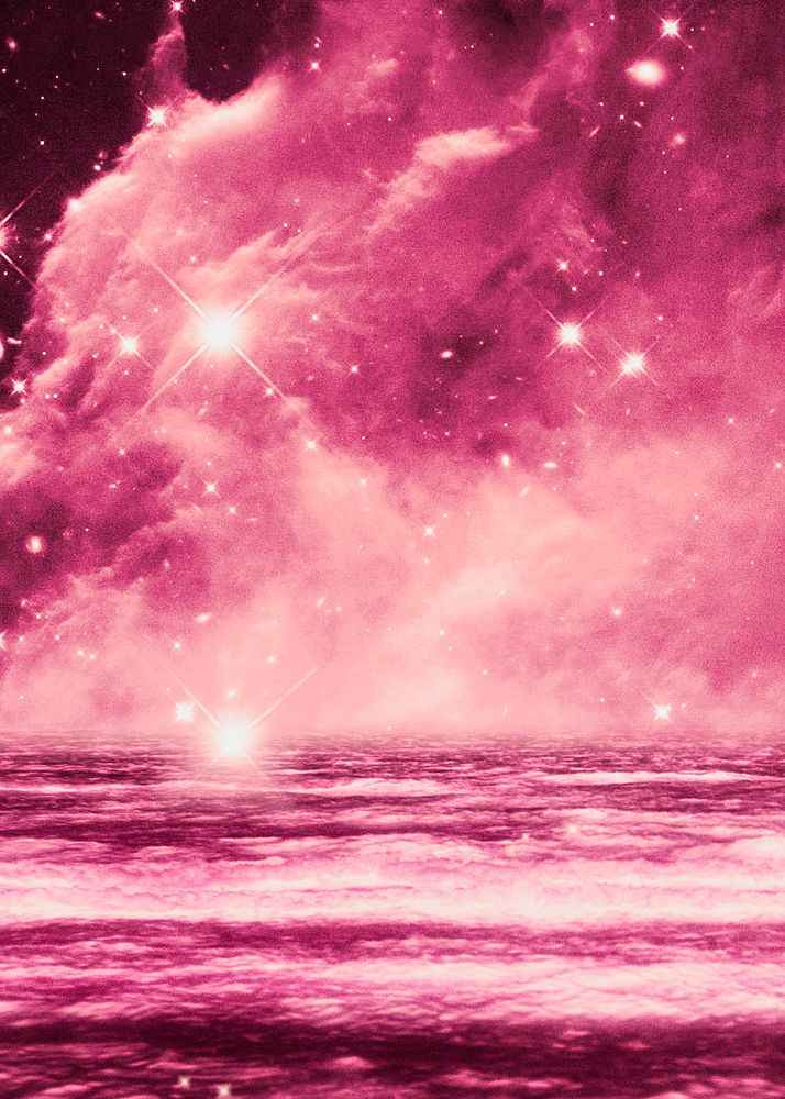 Red dreamy galactic cloud background image