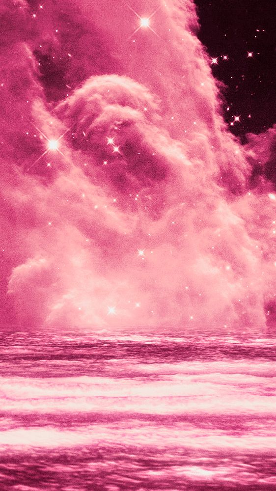 Red dreamy galactic cloud image background