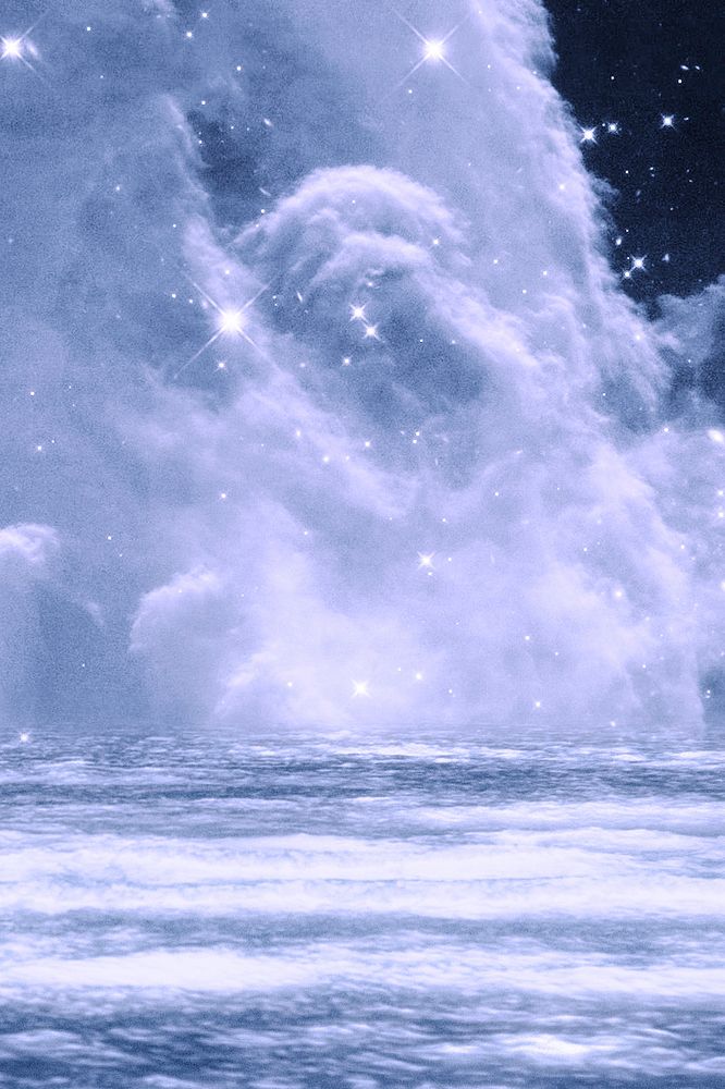Blue dreamy galactic cloud image background