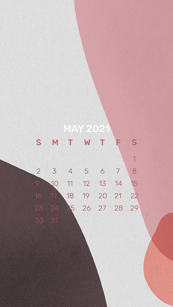 Calendar 2021 May template phone wallpaper psd abstract background
