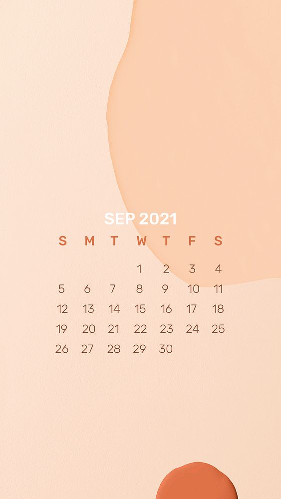 Calendar 2021 September template phone wallpaper psd abstract background