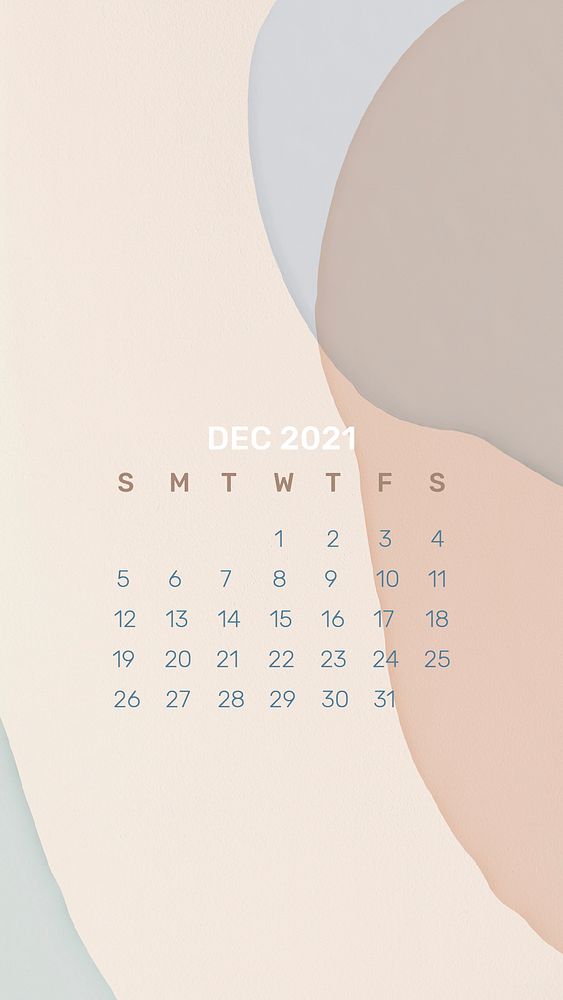 2021 calendar December template phone wallpaper psd abstract background