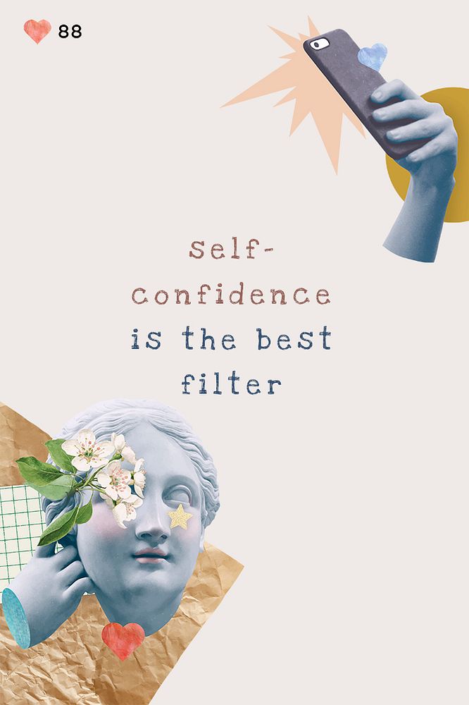 Self-love quote aesthetic psd social media banner