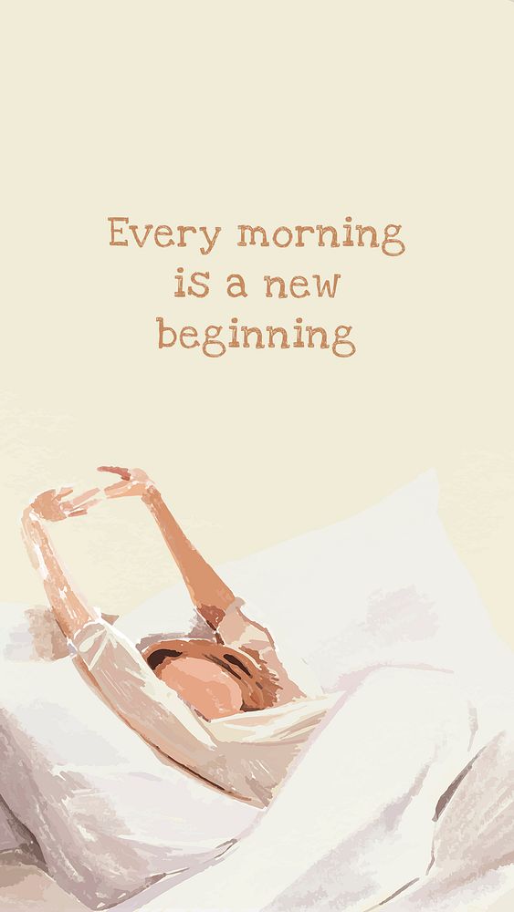 Morning quote editable template psd social media story hand drawn illustration