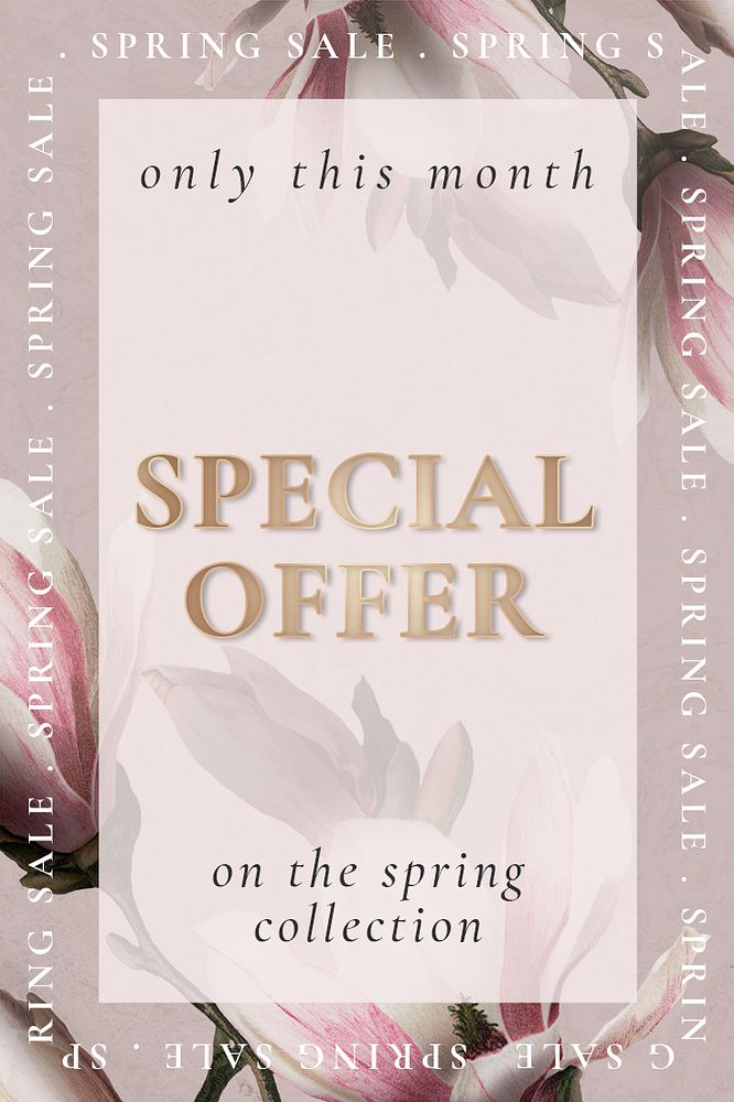 Editable flower template psd for spring sale
