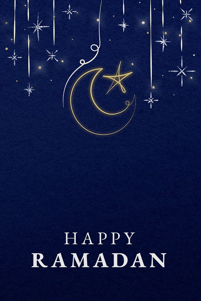 Editable ramadan template psd for social media post with star and crescent moon