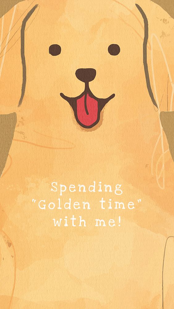 Golden retriever dog template psd cute social media story, spending golden time with me