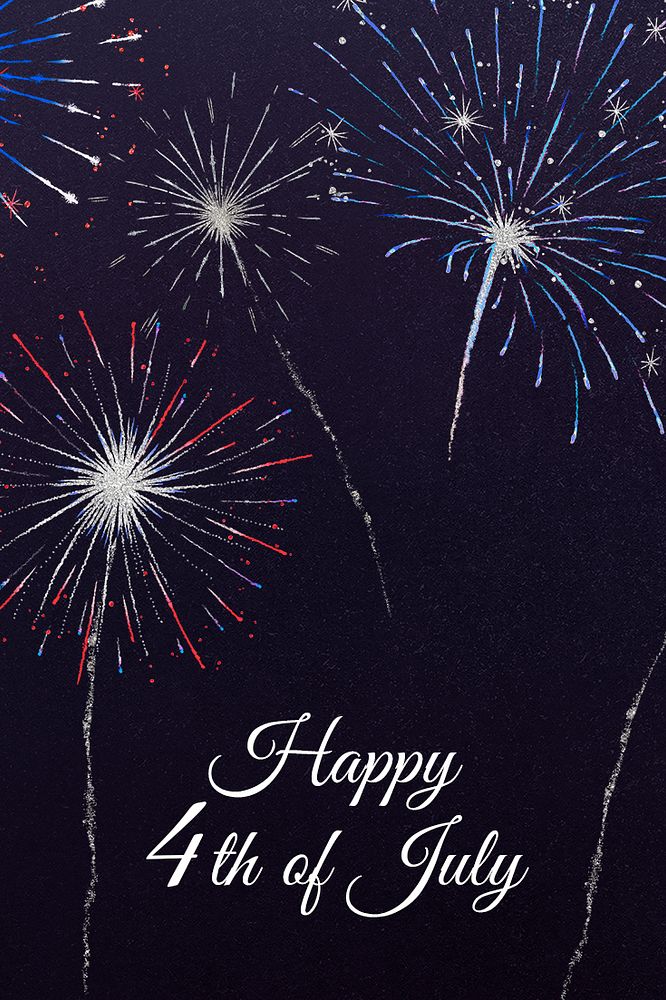 Shiny fireworks template psd with editable text, happy 4th of July