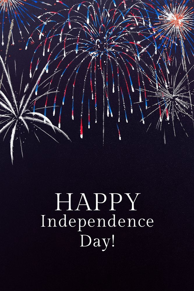 Shiny fireworks template psd with editable text, Happy Independence day