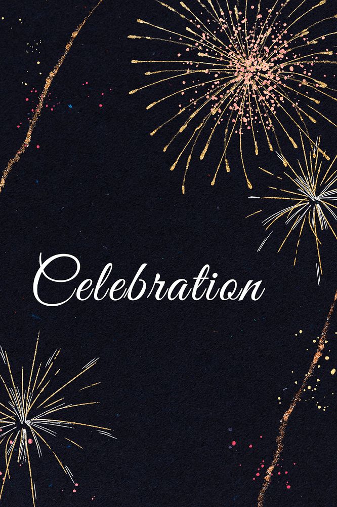 Shiny fireworks template psd with editable text, celebration