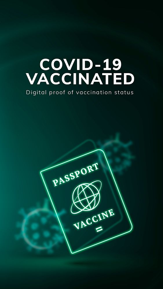 Covid-19 vaccine passport template psd smart technology social media story