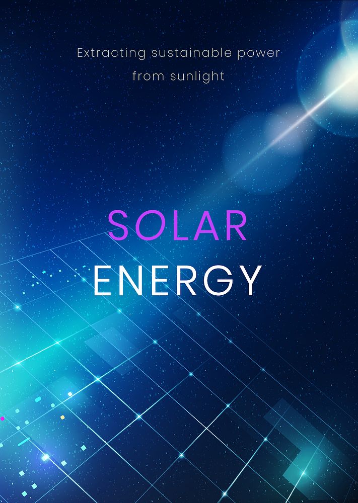 Solar energy poster template vector environment technology