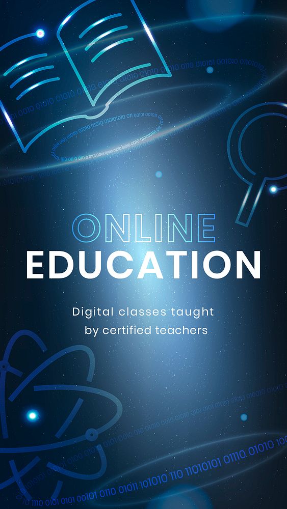 Online education technology template psd ad social media story
