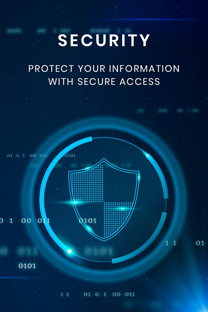 Data security technology template psd with protective shield