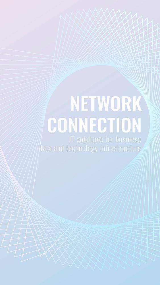 Network connection technology template psd for social media story in light blue tone