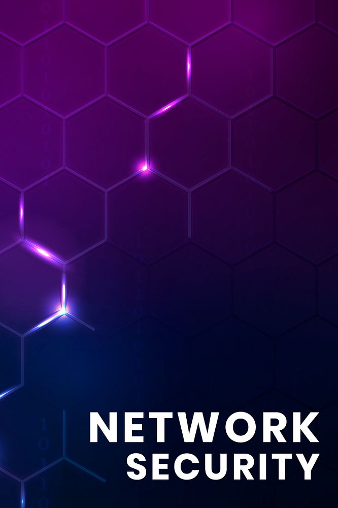 Network security technology template psd with digital background