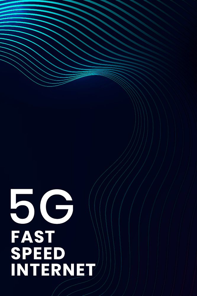 5g Network technology template psd with digital background