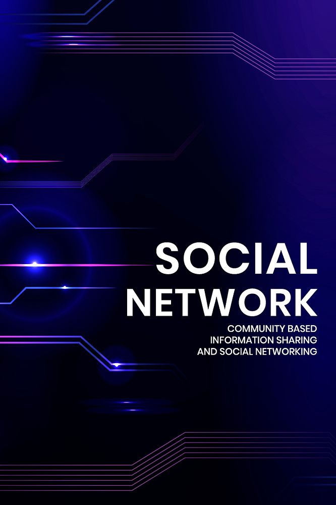 Social network technology template psd  with digital background