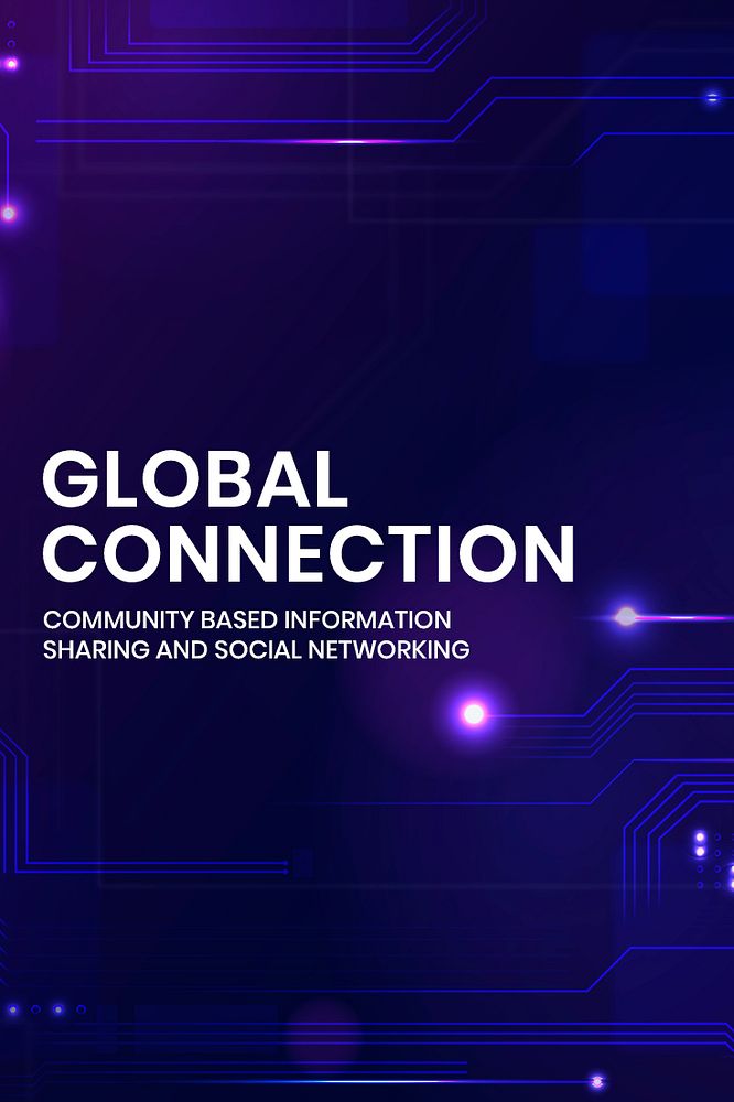 Global connection technology template psd with digital background