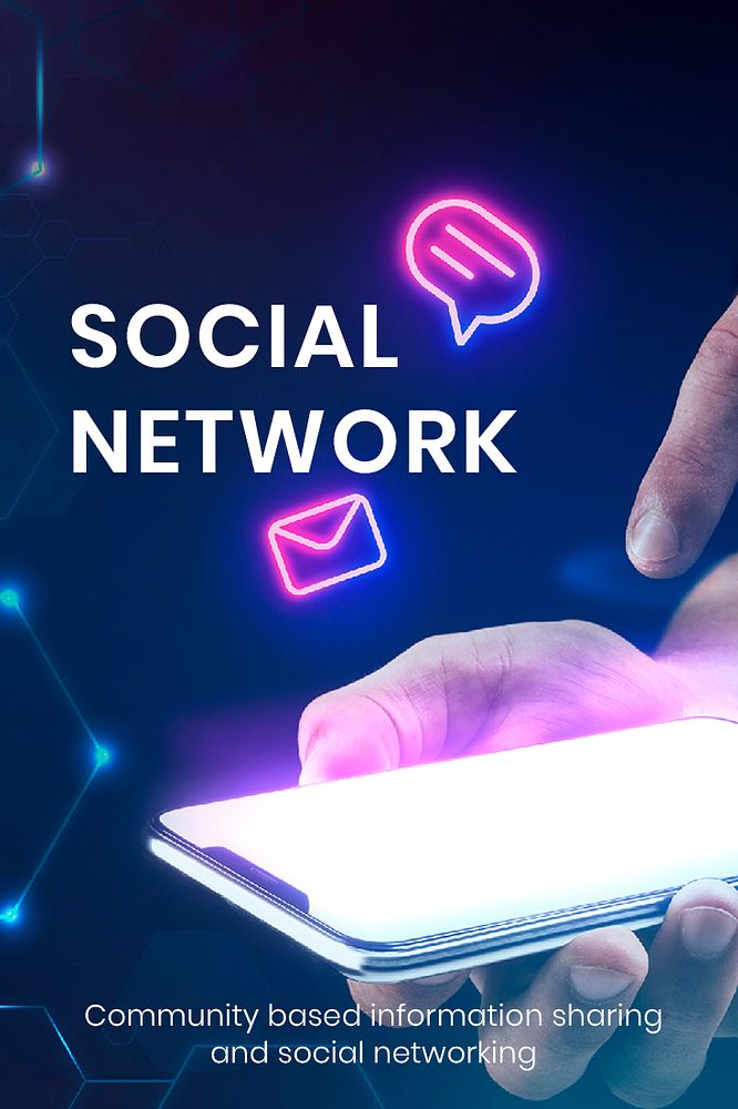Social network banner template psd with smartphone background