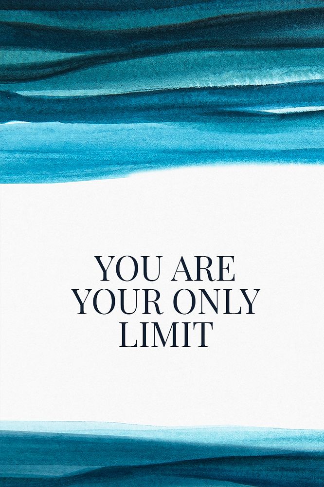 Positive quote watercolor you are your only limit aesthetic blog banner