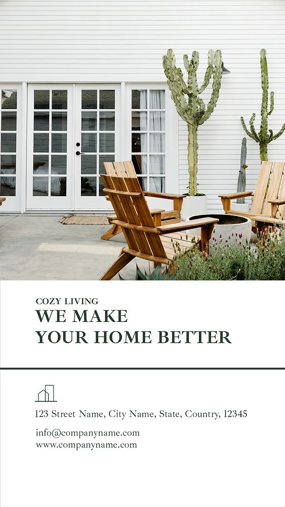 Home decor Instagram story template, customizable design psd