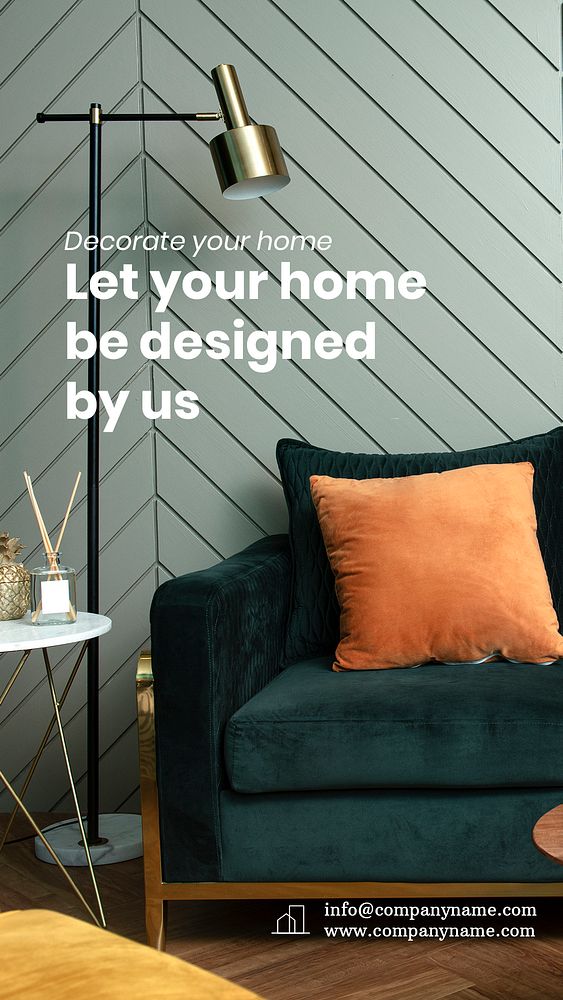 Home decor Instagram story template, editable design psd